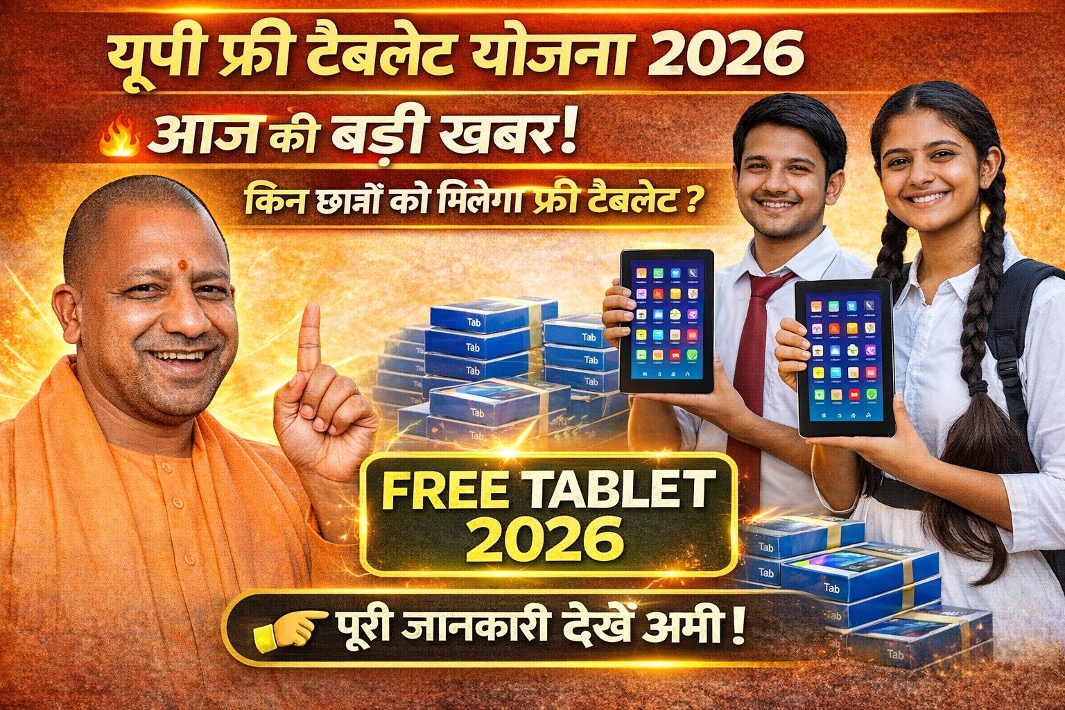 यूपी फ्री टैबलेट योजना 2026 Today News: बड़ा अपडेट! UP Free Tablet Yojana 2026 में किन छात्रों को मिलेगा टैबलेट